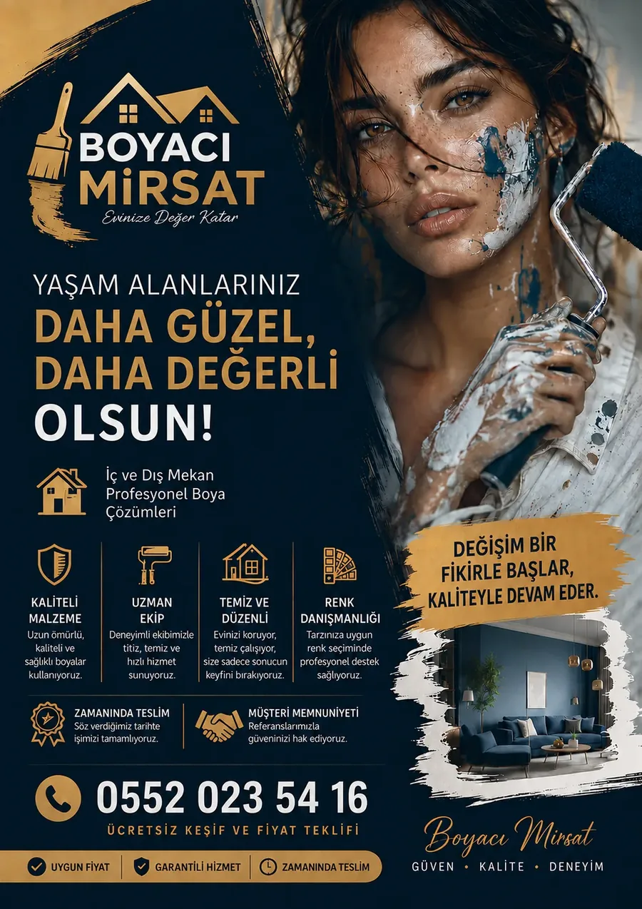 Boyacı Mirsat — iç ve dış mekan profesyonel boya çözümleri, kaliteli malzeme ve uzman ekip